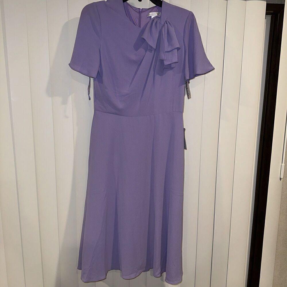 LONDON TIMES Womens Orchard Maxi Dress. Zipper Back. Bow Front. NWT. 2